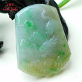 Myanmar Natural a Type Jadeite Jade Pendant SANCAI Chinese Zodiac Tiger Emerald Pendant 25.85