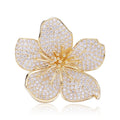 Premium Quality Rhinestone Zircon Five Petal Flower Brooch Fashion Jewelry for Wedding Party Gift