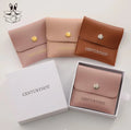 Custom Pink 8*8cm Wholesale PU Leather Bag Jewelry Pouch Ring Bracelet Necklace  Pouch Jewelry Leather Pouch Bag With Logo
