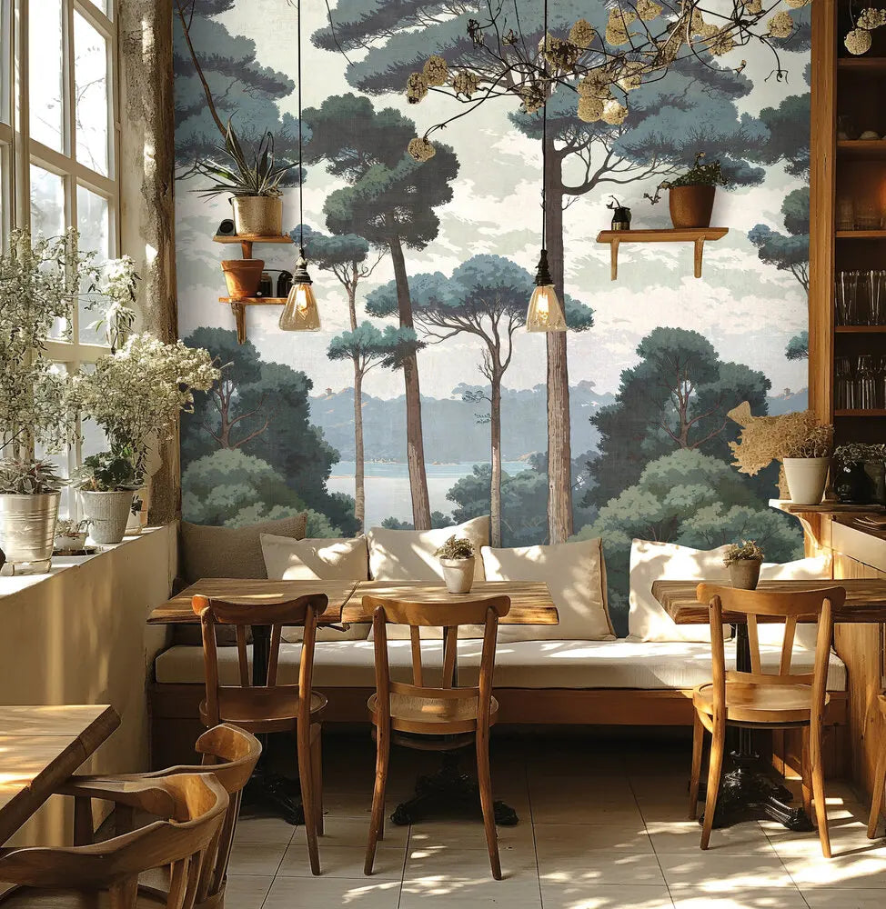 Germany Photo Wallpaper Forest Brown Cream Green Non Woven Vinyl Wall Mural Bedroom Hospital Mall Use Highly Wash-Resistant