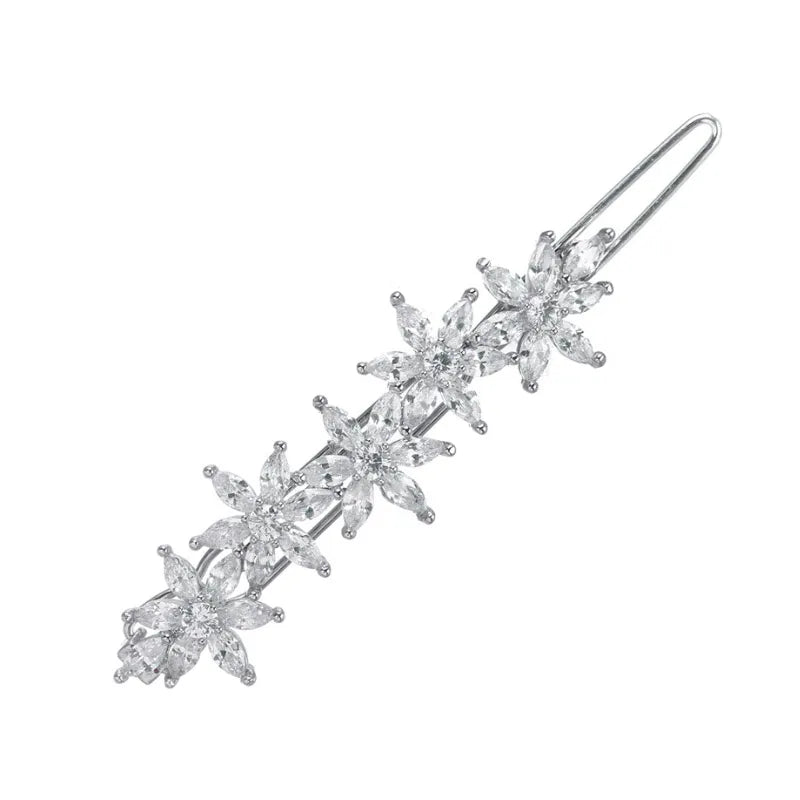 Wholesale Women Cubic Zirconia Crystal Wedding Bridal Flower Hair Clips