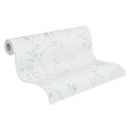 Made in Germany Anti-static Hotel Bathroom Wallpaper Rolls Leaf Tendril White Grey Non Woven Modern Floral 1005x053m