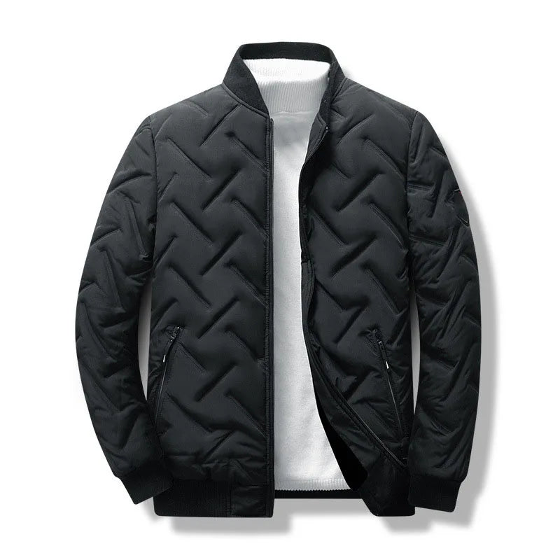 OEM Custom logo Embroidery Printed Design  Autumn New Men's Cotton Coat Korean Style Short Stand Collar Light Feather Jacket