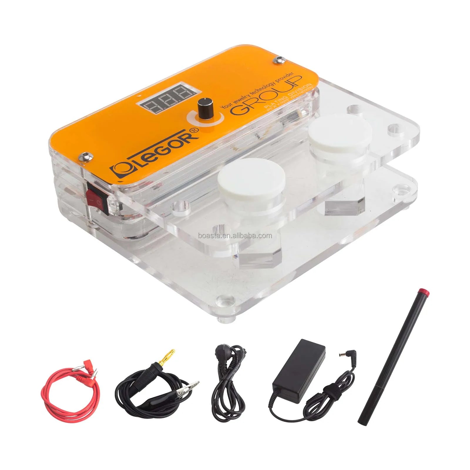 Boasta LEGOR Portable Pen-Type Electroplating Machine 12V 2.0A Micro Permanent Jewelry Gold Plating with Acrylic Base Tool Kit