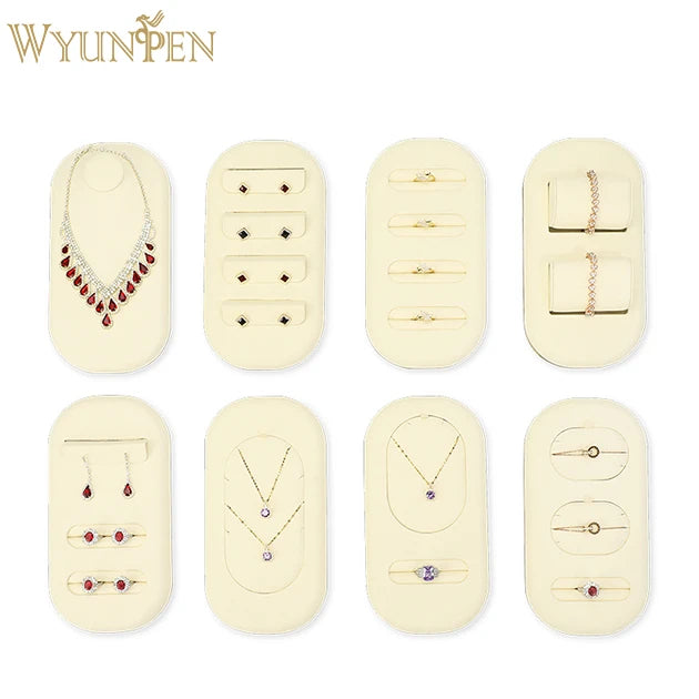 WYP Custom Beige Microfiber Modern Jewelry Display Set Multifunction Jewelry Trays with OEM/ODM Options for Shop Display MegaBDM