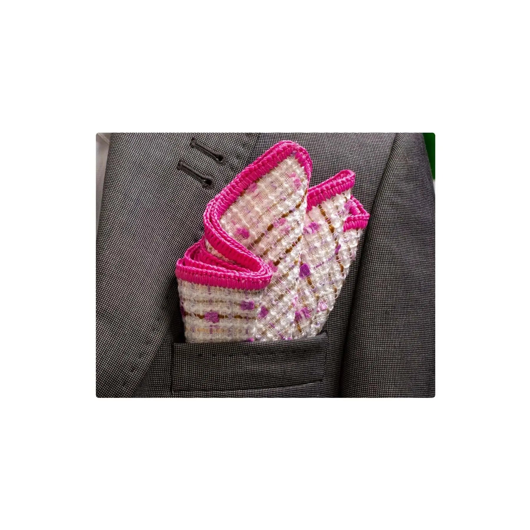 Horns Knitted Pocket Square for Men Adult One Size