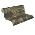Made in Germany - Wallpaper rolls Jungle Green Black Brown - Non Woven Vinyl - Wallpaper Palm Leaves for Walls - 1005 x 053 m