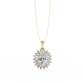 Solitaire Emerald Cut CVD HPHT Lab Grown Pendant Necklace Women 14K/18K Solid Yellow Gold Rose Gold Natural Pendant