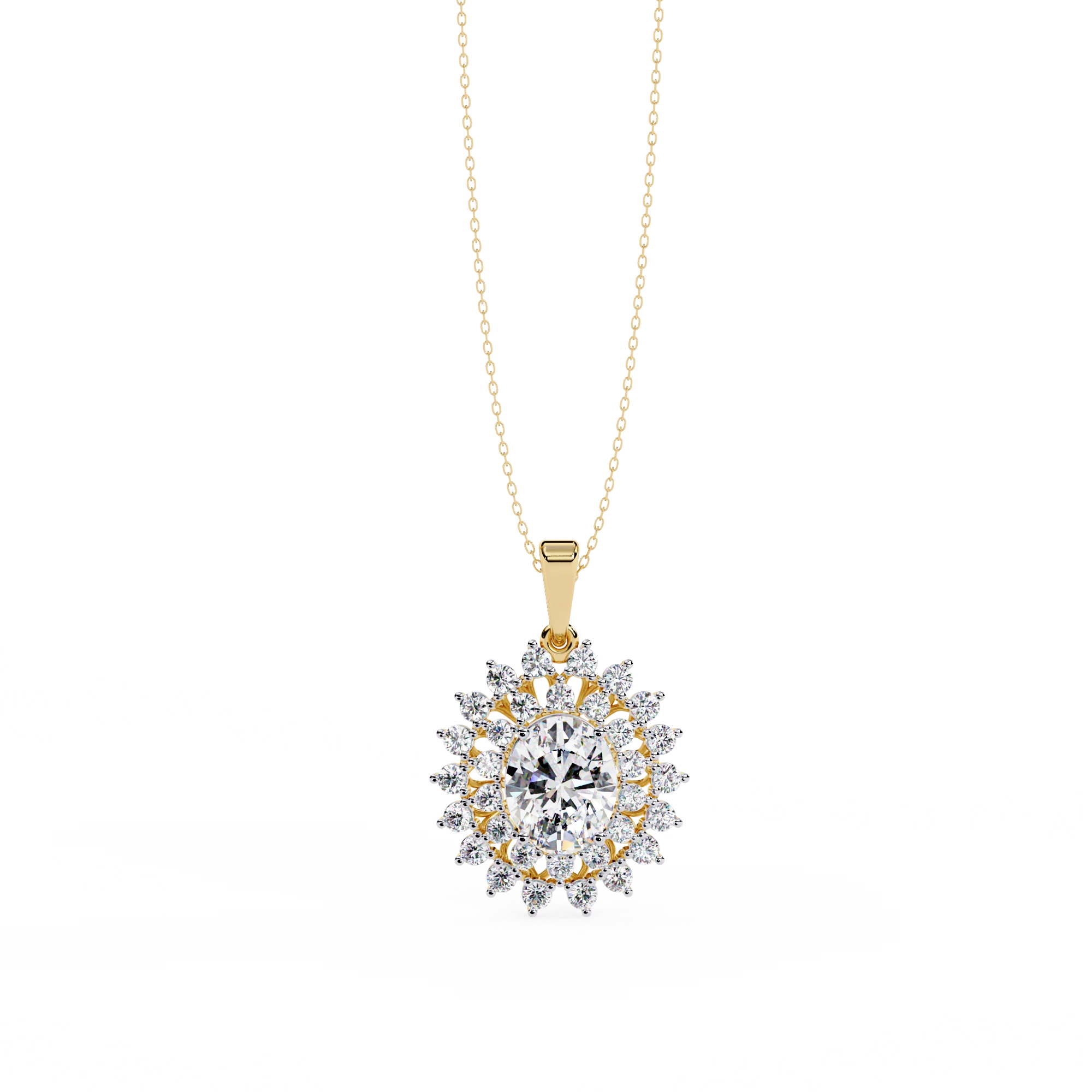 Solitaire Emerald Cut CVD HPHT Lab Grown Pendant Necklace Women 14K/18K Solid Yellow Gold Rose Gold Natural Pendant