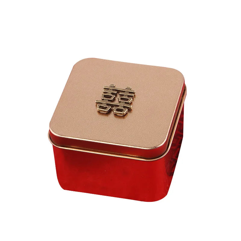 JUXINDA Chinese-style Wedding Candy Tin Boxes Chinese-style Candy Gift Boxes Wedding Empty Boxes