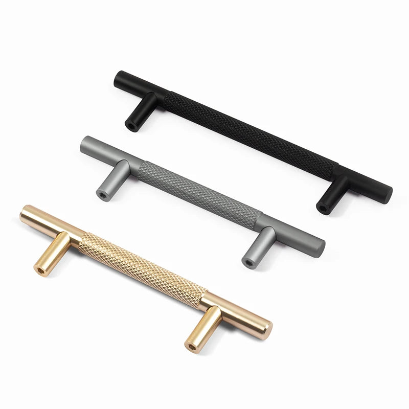 Zuo Gang Simple Kitchen Cabinet Wardrobe Door Handles Drawer Knobs and Handles for Furniture Gold Black Knurled Nordic Style