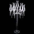 5 Arm Crystal Glass Taper Candle Holder Candelabra Wedding Decoration Table Centerpieces Crystal Glass Candle Holder Party Decor