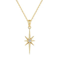 S925 Sterling Silver Pendant Necklace Star of Bethlehem Simple Christmas Necklace Chain for Womens Gold Jewelry