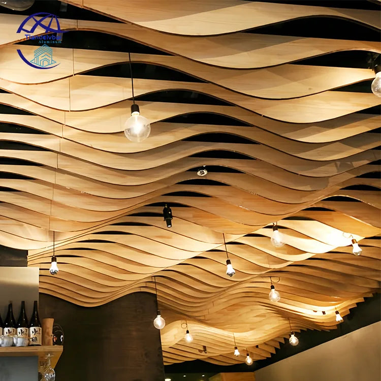 Interior Decoration Wave Board Ceiling Corrugated Metal Ceiling 3D Aluminium Baffle Wavy Ceiling System