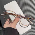 High Quality Eyeglasses Frames for All Face Anti Blue Light Flat Glasses Leopard Print Small Round Eyeglasses Frame Wholesale