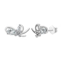 Wholesale 925 Sterling Silver Simple Rhodium Plated Bowknot Exquisite Women's Earrings Jewelry