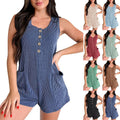 2025 Summer Women's Casual Contrast-color Striped Sleeveless Vest Jumpsuit Fashion Women's Clothing