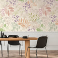 Made in Germany Photo Wallpaper Murals Flowers Cream Green Violet Brown Non Woven Vinyl Wall Mural Leaves Scenic - 280 x 159 m