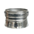 Handmade Hammered Copper Foam Bowl Brass Handles 20-25-30 Cm Eco-Friendly Classic Style Decorative Nickel Color Bowl for