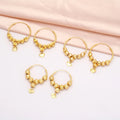 Jinxiuxing Classic Wholesale Clip Beads 24k Gold Earrings Fashion Charms Large Hoop Earrings Set for Women Jewelry