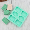 6 holes Square Oval Leaf Cake Bread Mold DIY Baking Handmade Essential Oil Soap Mold