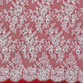 Italian Designer Swarovski Rhinestone Fabric on White Solid Mesh
