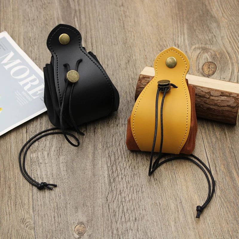 Modern Round Dice Organizer Stylish PU Leather Dice Pouch With Drawstring Buckle Multi-use Storage Bag for Keys Coins Mini Items