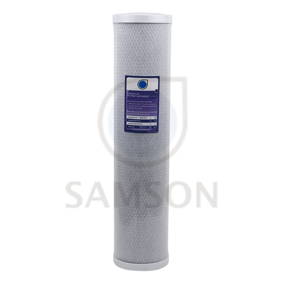 20" White CTO 4.5 Inch 1 Micron Activated Carbon Block Water Filter Cartridge Replacement 20000G Capacity Household Use Taste