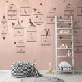 Germany Made Floral Photo Wallpaper Murals Pink Grey Non Woven Vinyl Wall Mural Large Format for Bedroom and Hospital 1.59x2.80m