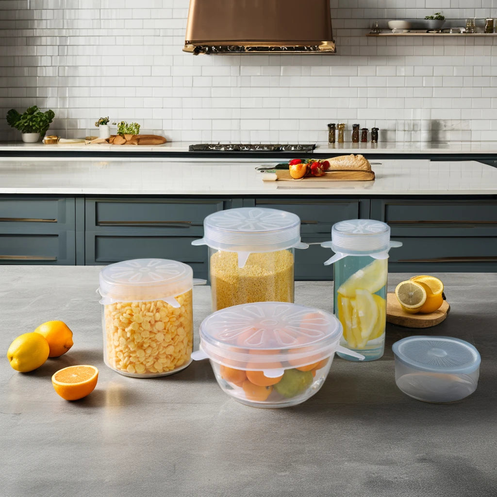 1 Pcs/set BPA-Free Eco-Friendly Food Grade Reusable Food Cover Fresh Keeping Sealing Stretch Lid Kitchen Storage Container