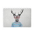 Made In Germany - Home Decor Canvas Picture Retro Deer Colourful - Wall Painting Mural In Black And White - Stretcher Frame Art