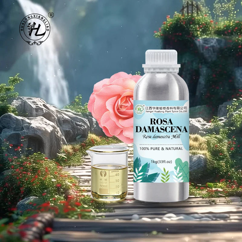 Damask Rose Essential Oil Otto Fragrance for Perfume Making - 100% Pure Natural Rosa Damascena Flower Extract | Bulk 1kg