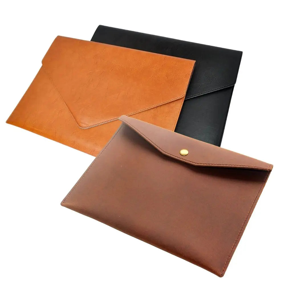 Custom logo SIZE & Design A4 B4 Document Holder Faux Leather Envelope MegaBDM