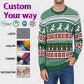 FNJIA Men's Ugly Christmas Sweater Reindeer Tree Fair Isle Jacquard Pullover Long Sleeve Winter Holiday Knitted Xmas Jumper MegaBDM