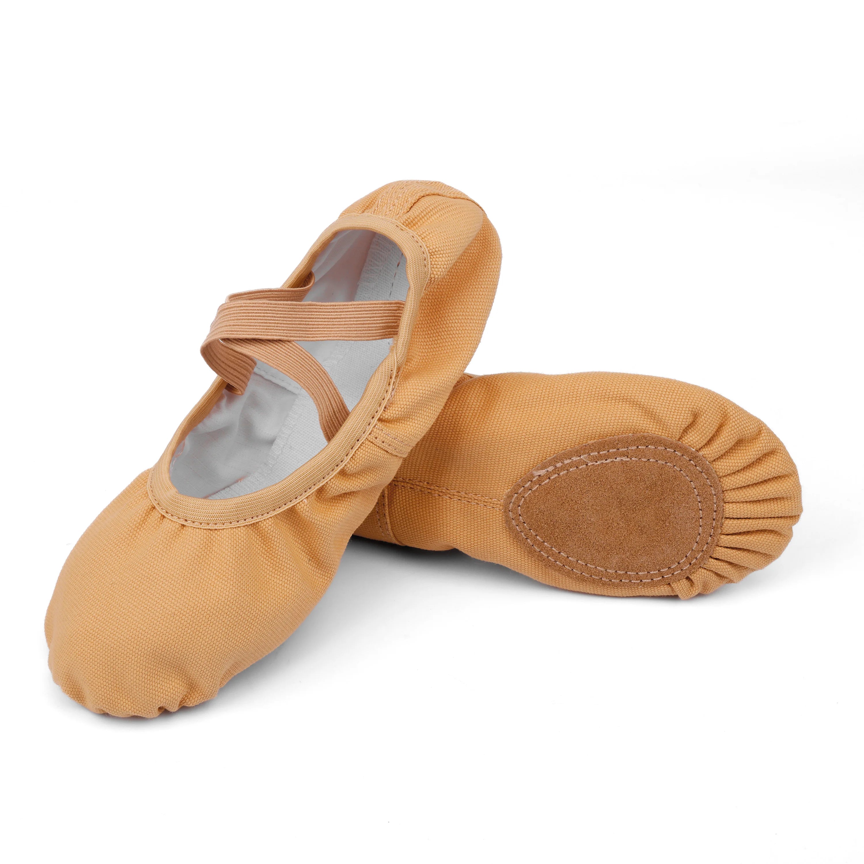 US Dynadans in Stock Wholesale Ballerina Slippers Flats Ballet Brown Stretch Canvas Ballet Shoes for Pink Women/Girls Dance Shoe