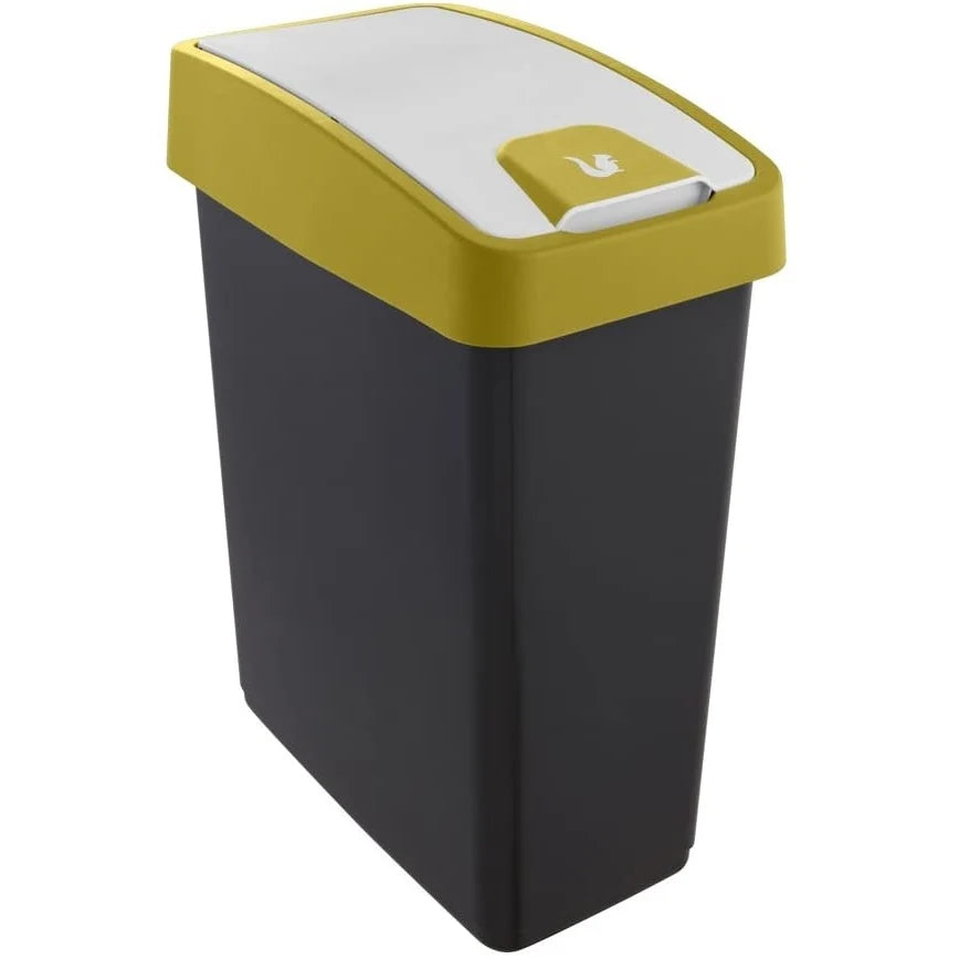 Premium Trash Can with Hinged Lid Soft Touch 25 l Magne Yellow