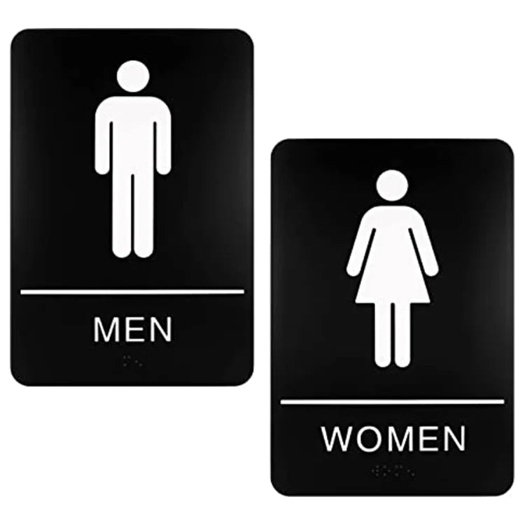 Custom Restroom SignAcrylic or PVC Materialshigh Viscosity Double-sided Adhesive  Use for Offices Restaurantsbathroom