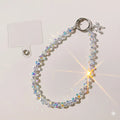 Trendy Crystal Phone Charm Car Wheel Beads Chain Fashion Bag Phone Chain Keyring