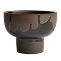 Modern Minimalist Ceramic Pedestal Planter 12cm Decorative Indoor Flower Pot with Drainage and Tray