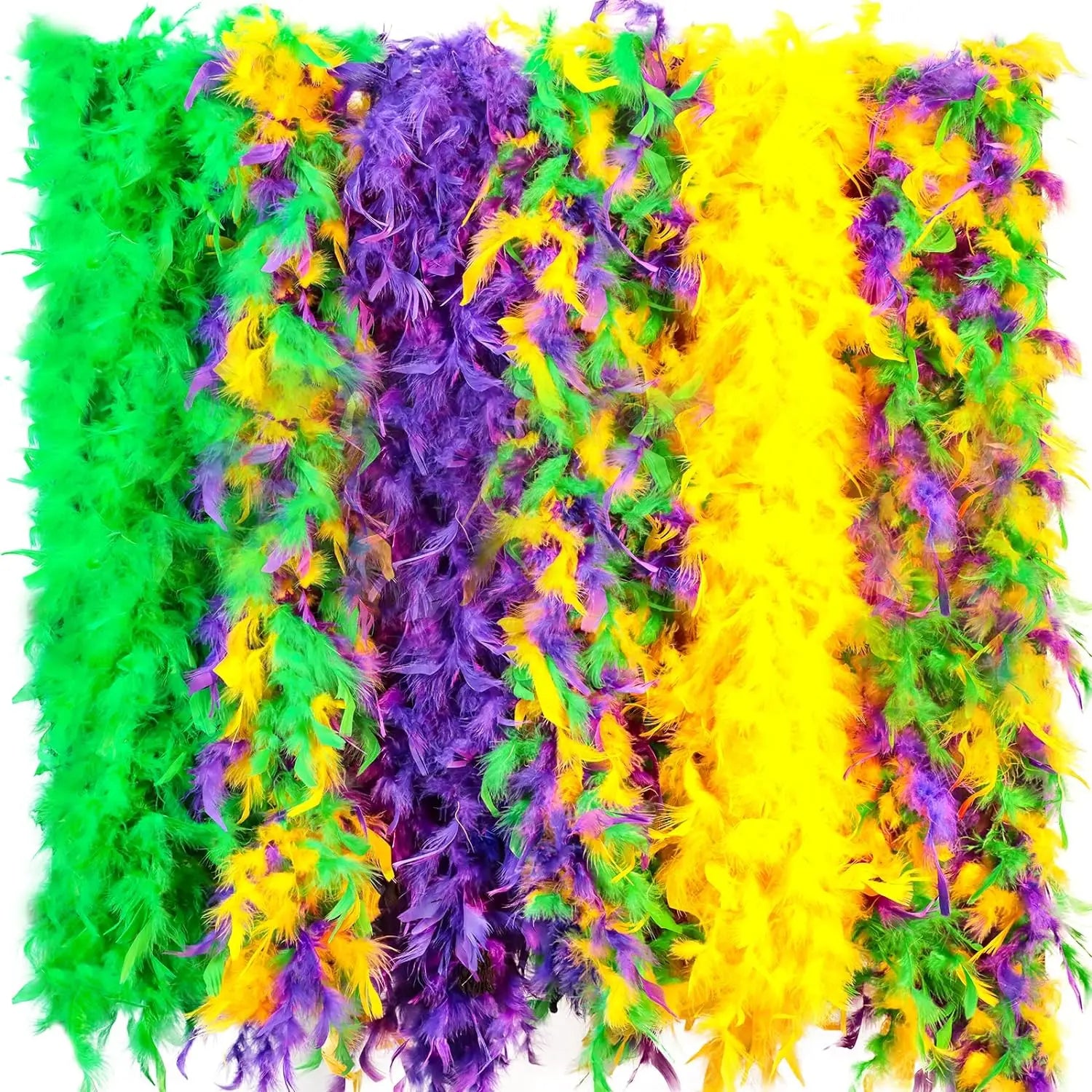 Mardi Gras Feather Boas Set High-quality Decorative Accessories for Stage Display Weddings & Themed Parties