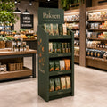 OEM Printed Cardboard Multi-tier Display Stand for Packaged Snack Food Floor Shelf Display Rack
