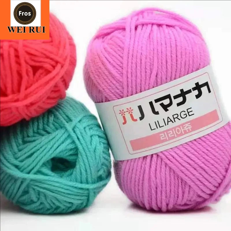 Best Quality 25g Crochet Milk Cotton Acrylic Yarn 4Ply Hand Knitting Yarn
