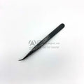 Curved Lash Tweezer Black Custom  Packing Isolation Fiber Tip Diamond Tip Lash Extension Tweezers Light Weight Stainless Steel
