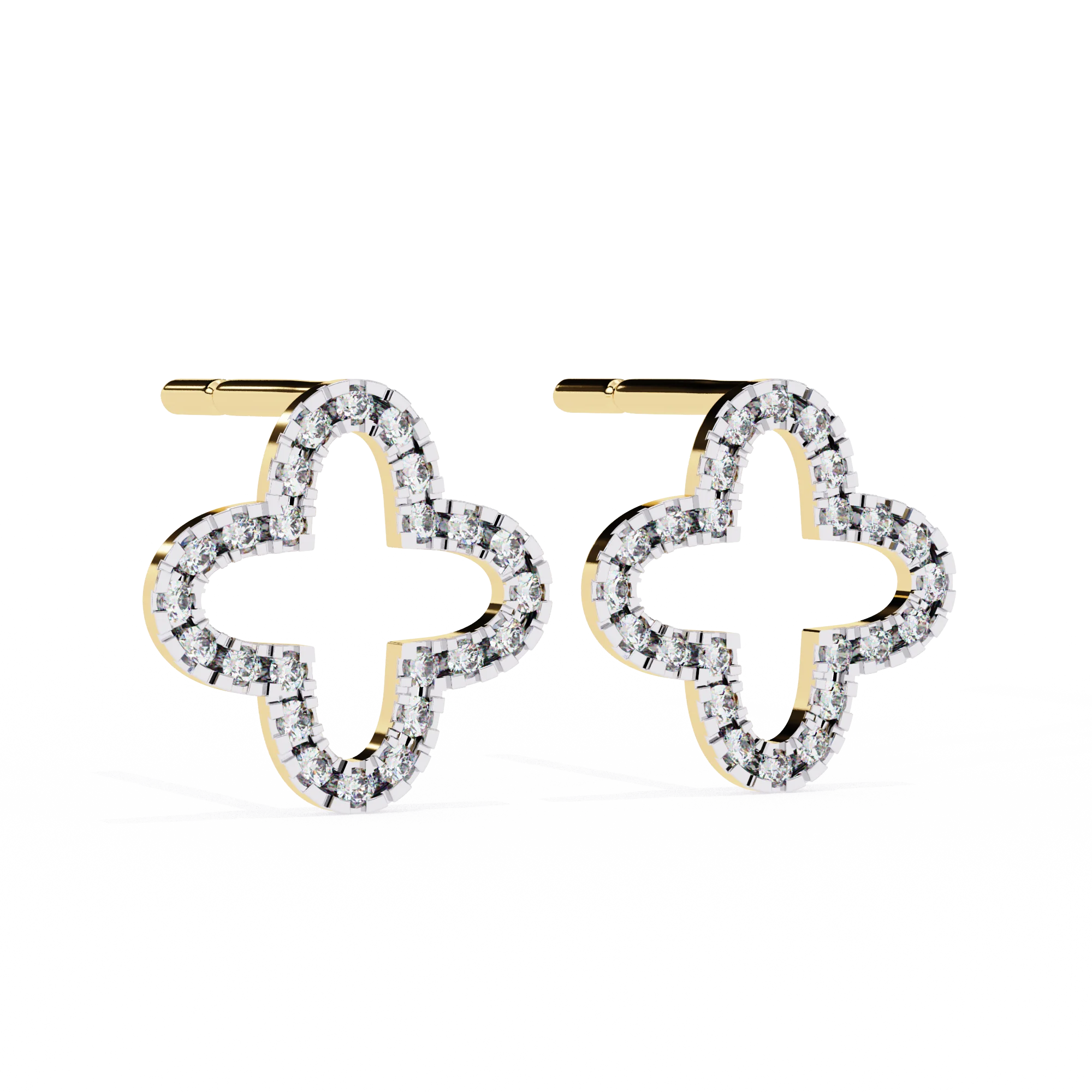 Luxury 10K Yellow Gold Women's Hoop Earrings Dangle Style with Lab Grown Round Diamond for Wedding Wear Use Diamond Earrings
