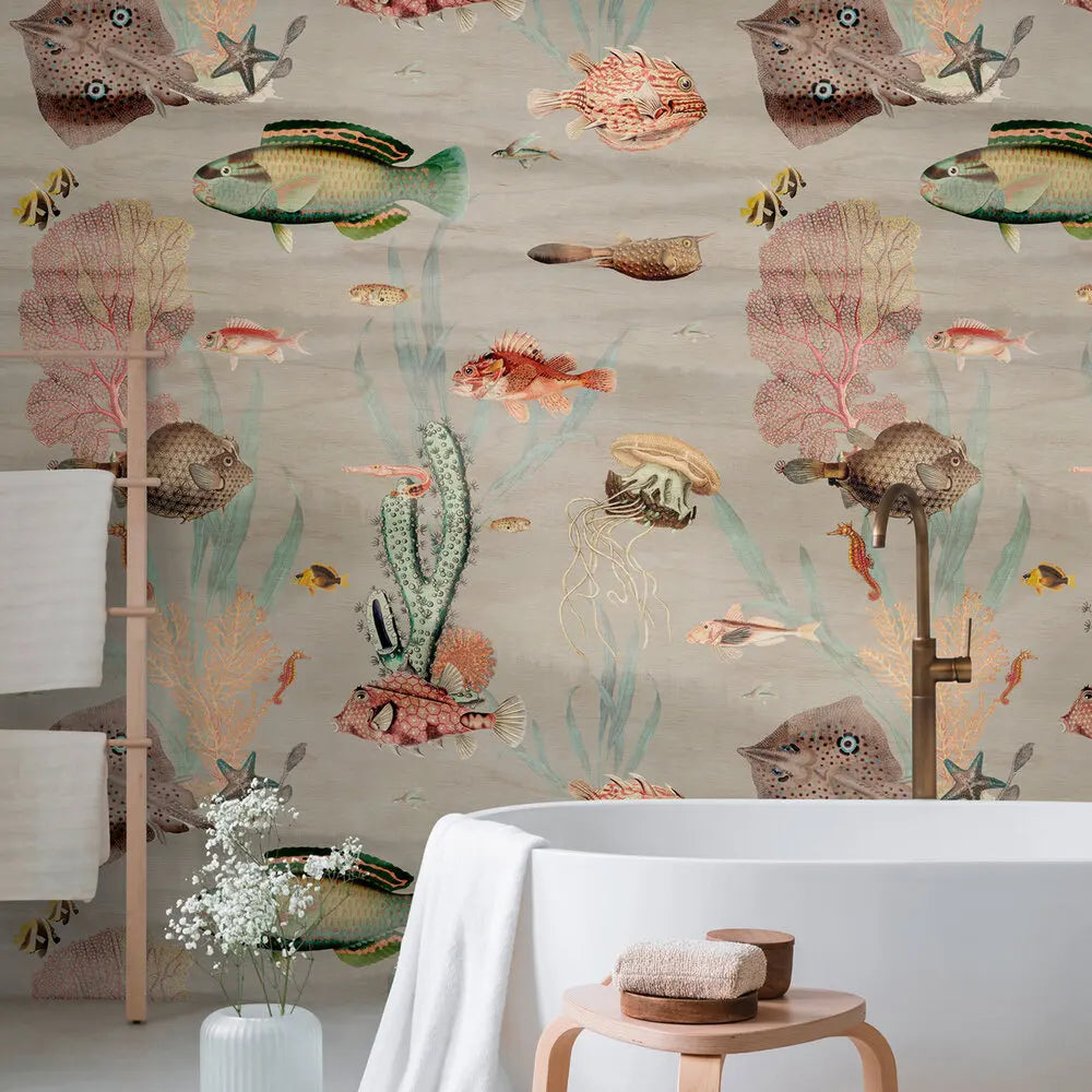 Germany Made Modern Floral Photo Wall Mural Coloured Grey Pink Green Non Woven Vinyl Premium Bedroom Dining 053x880m Easy DIY