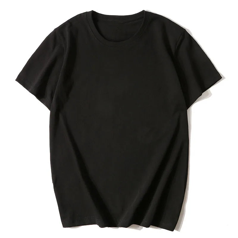 OEM Custom logo Embroidery Printed Design Combed Pure Cotton Thick T-shirt 200g Solid Color Short-sleeved Bottoming Shirt