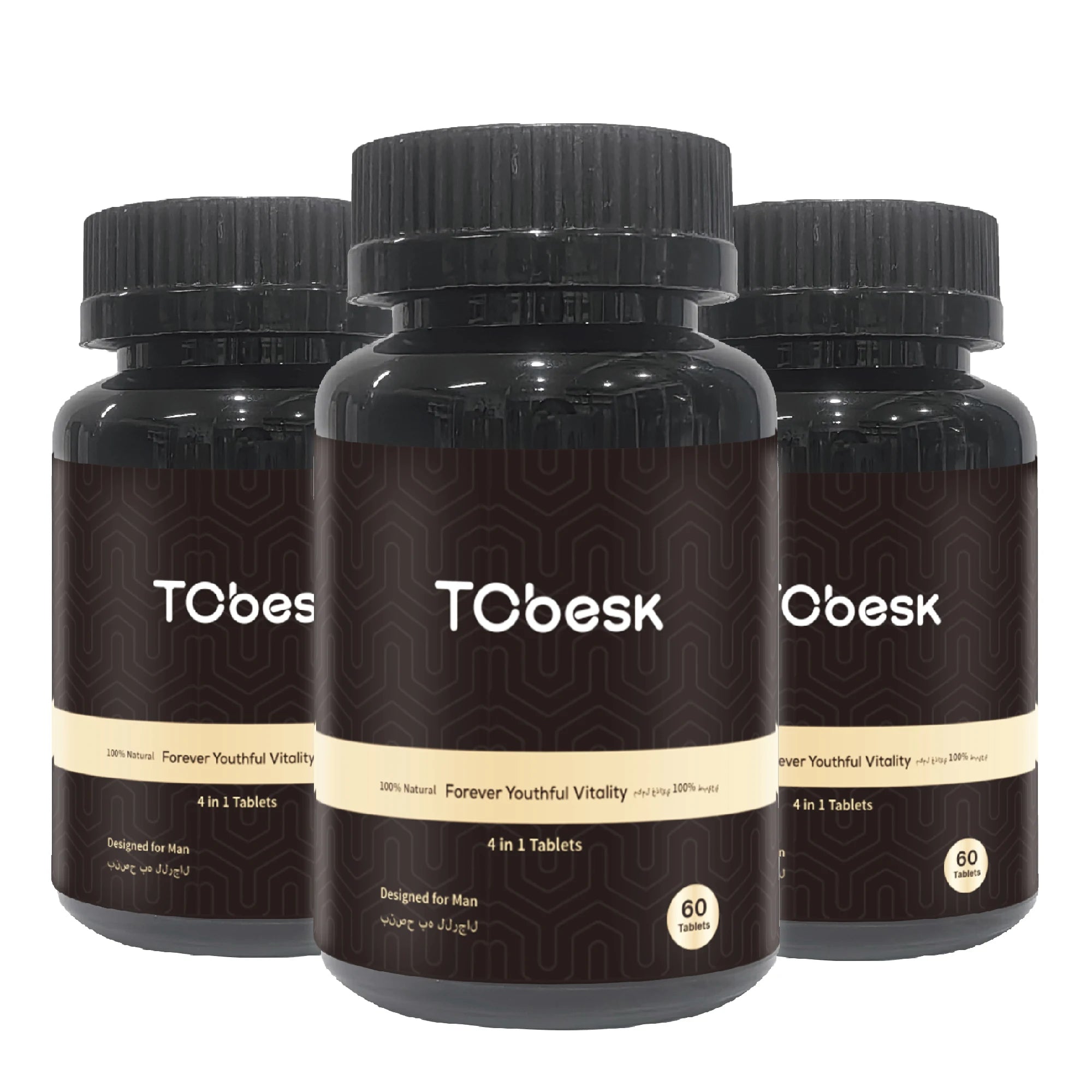 Lab-Tested TCbesk Male 4 in 1 Tablets (Oval Shape) Support Stamina and Virility Dietary Supplement for Adults