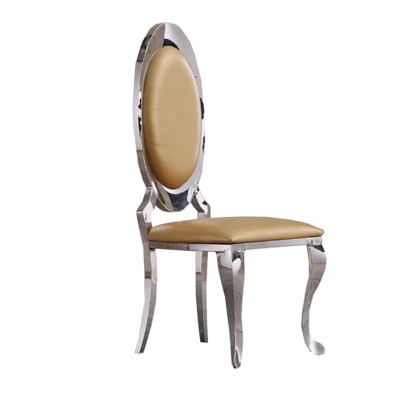 Luxury Leather Silver Wedding Banquet Dining Chairs Customized Colors PU Chair Modern Dining Room Furniture Cheap Dinning Chairs