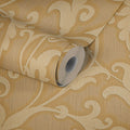 Made in Germany - Sale Wallpaper Rolls Damask Victorian Orange Gold Yellow Non Woven Wallpaper Stock Clearance - 1005 x 053 m