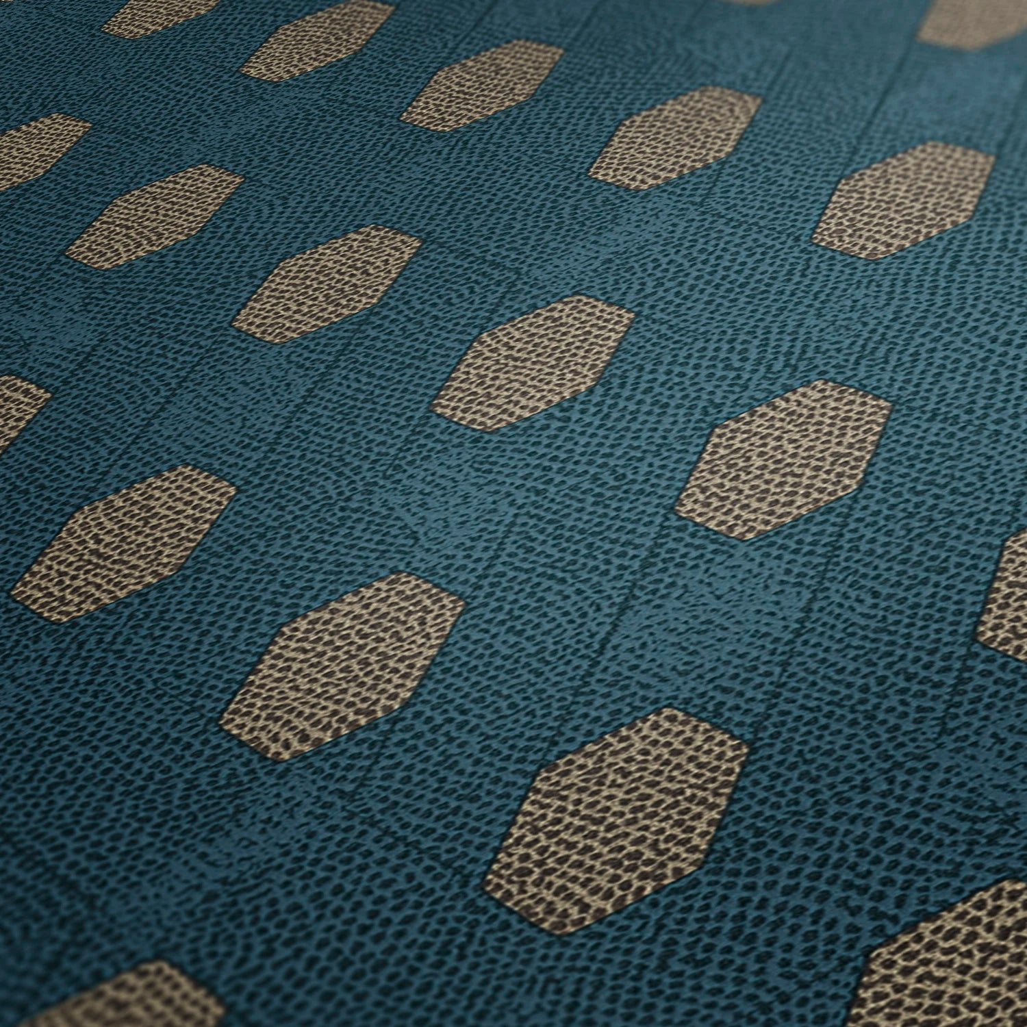 Made in Germany - Luxury Wallpaper rolls Retro Vintage Blue Brown Non Woven Vinyl Contract Wallpaper Design - 1005 x 053 m